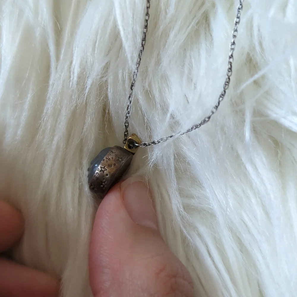 Moon Face Pendant Necklace - Picture 2 of 4